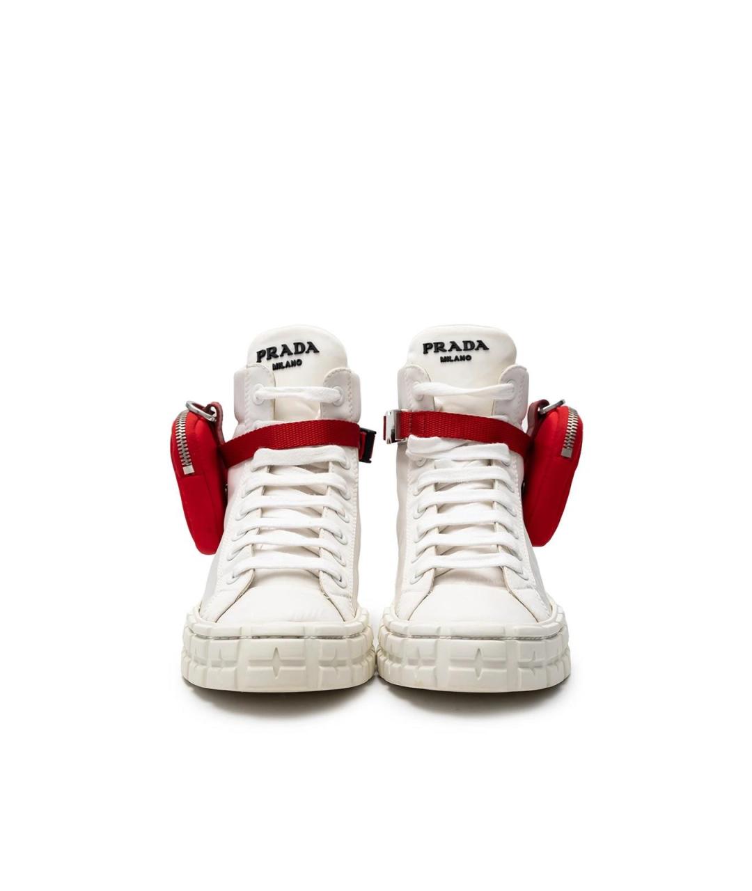 PRADA Белые текстильные кеды, фото 5