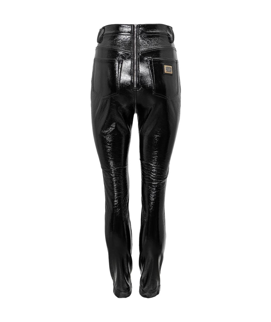 DOLCE&GABBANA Черные полиэстеровые прямые брюки, фото 2