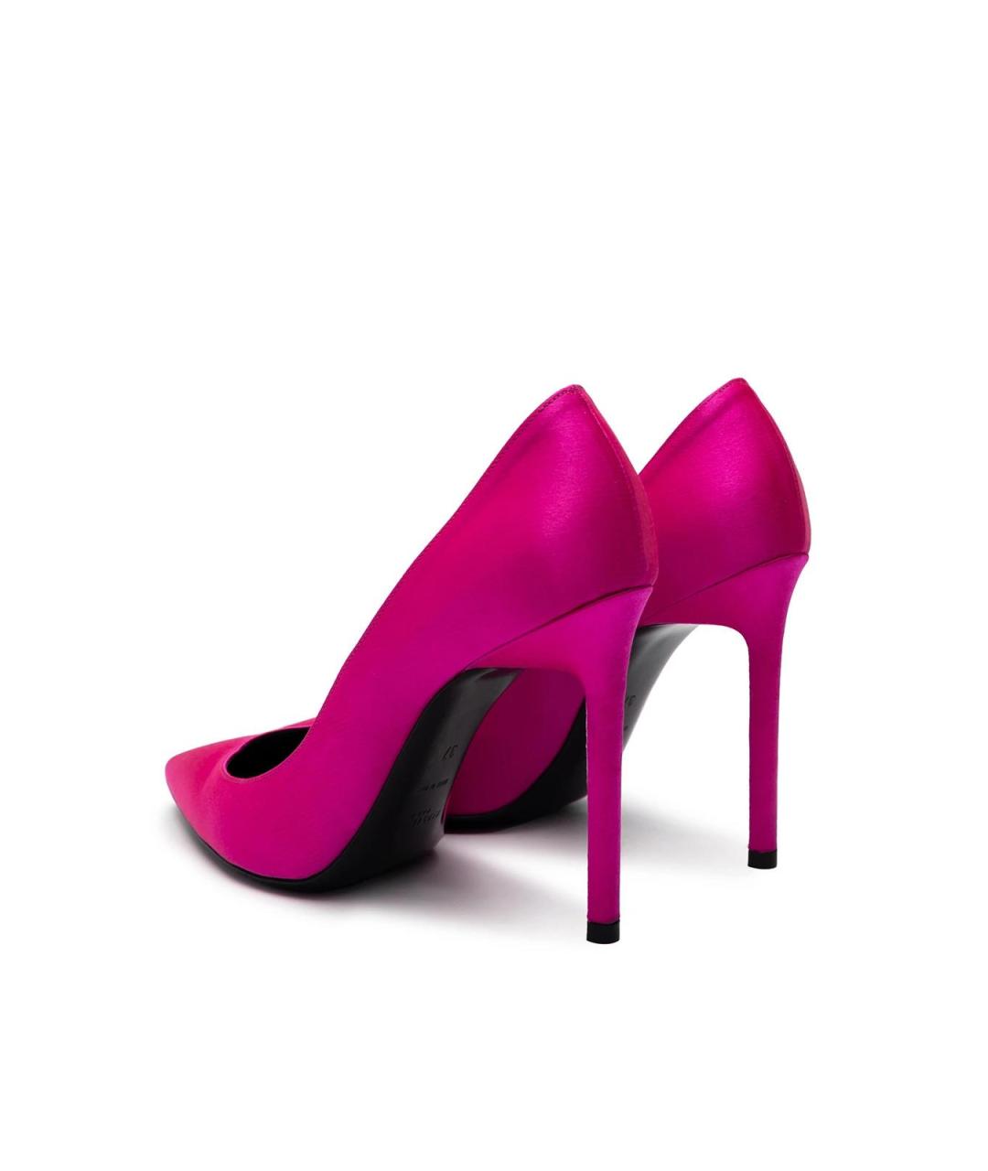 SAINT LAURENT Розовые текстильные туфли, фото 3