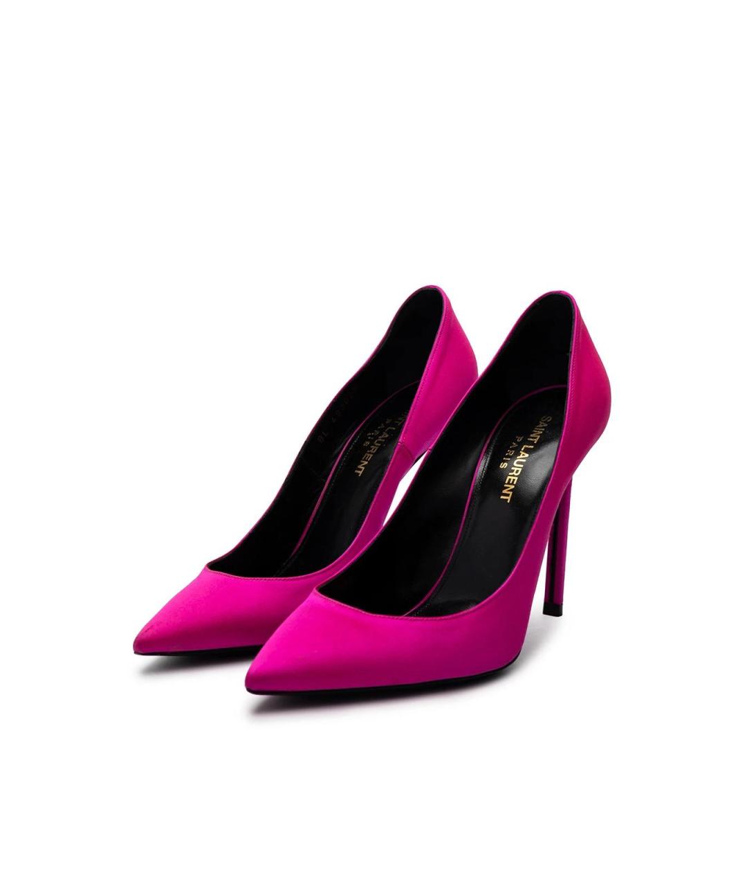 SAINT LAURENT Розовые текстильные туфли, фото 2