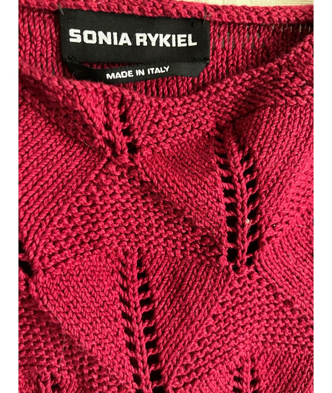 SONIA RYKIEL Бордовый шелковый джемпер / свитер, фото 3