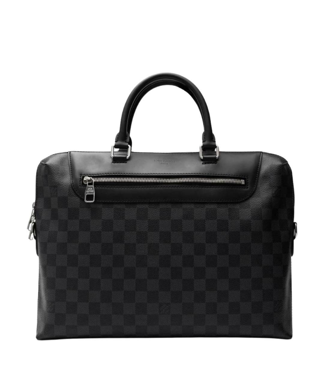 LOUIS VUITTON Черный кожаный портфель, фото 1