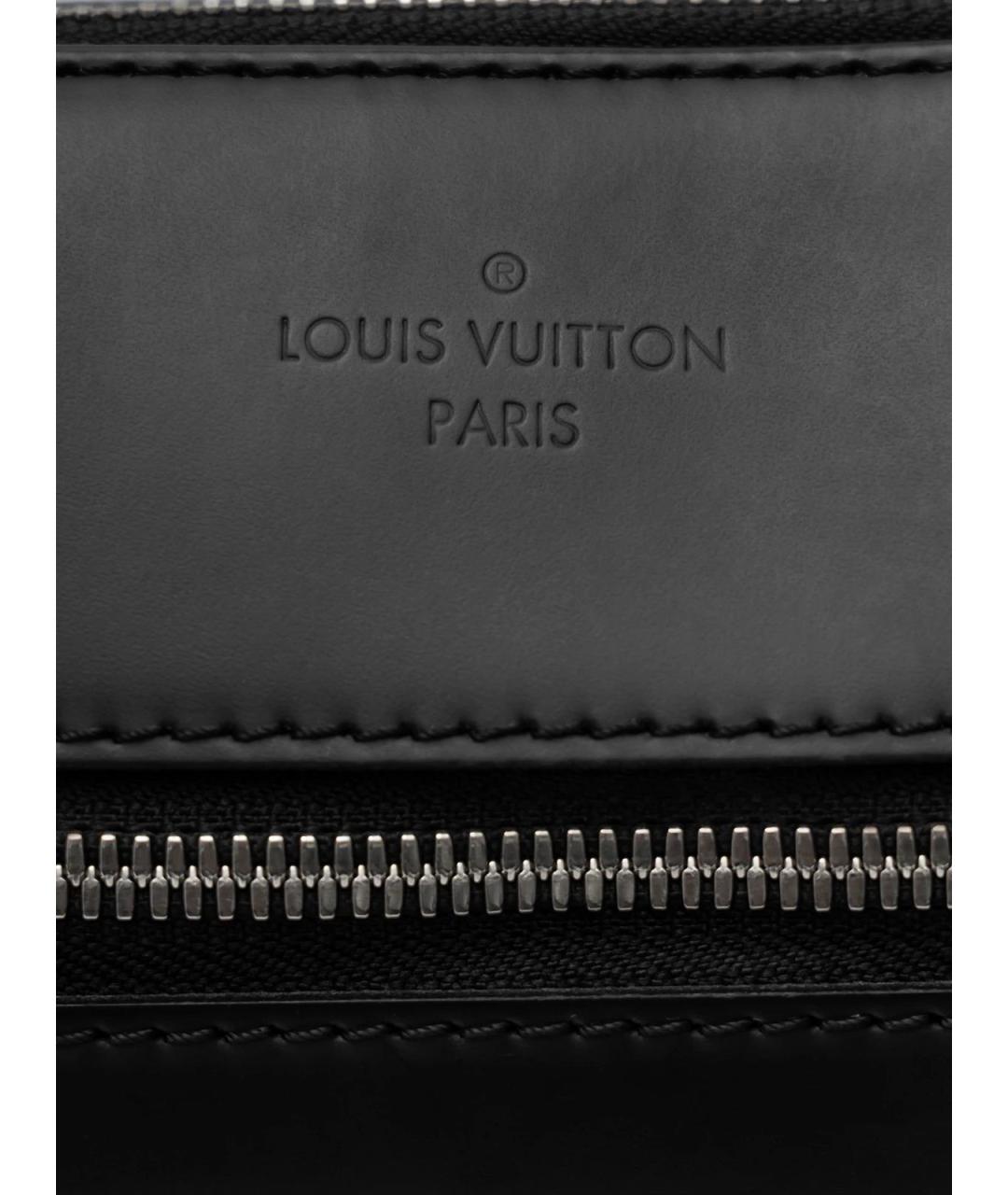 LOUIS VUITTON Черный кожаный портфель, фото 4