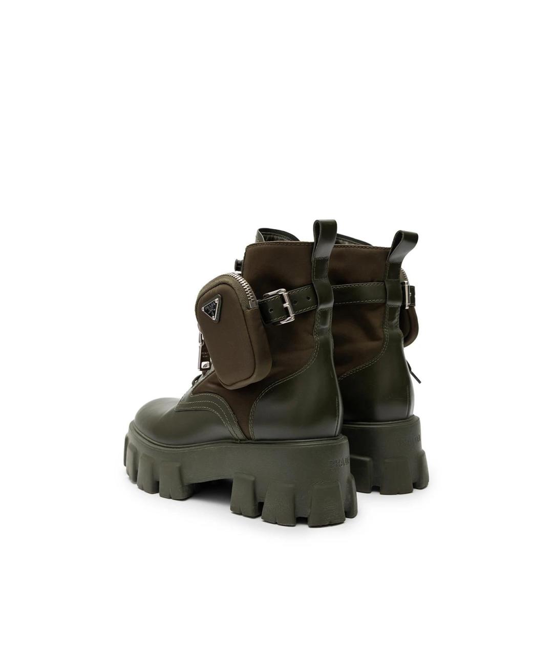 PRADA Зеленые текстильные ботинки, фото 3