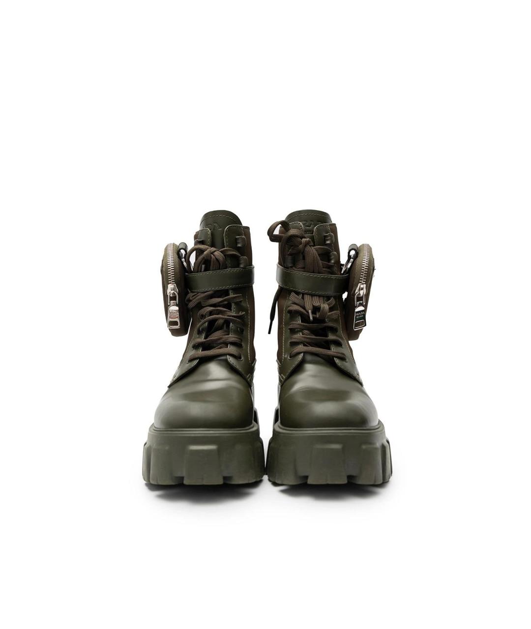 PRADA Зеленые текстильные ботинки, фото 4