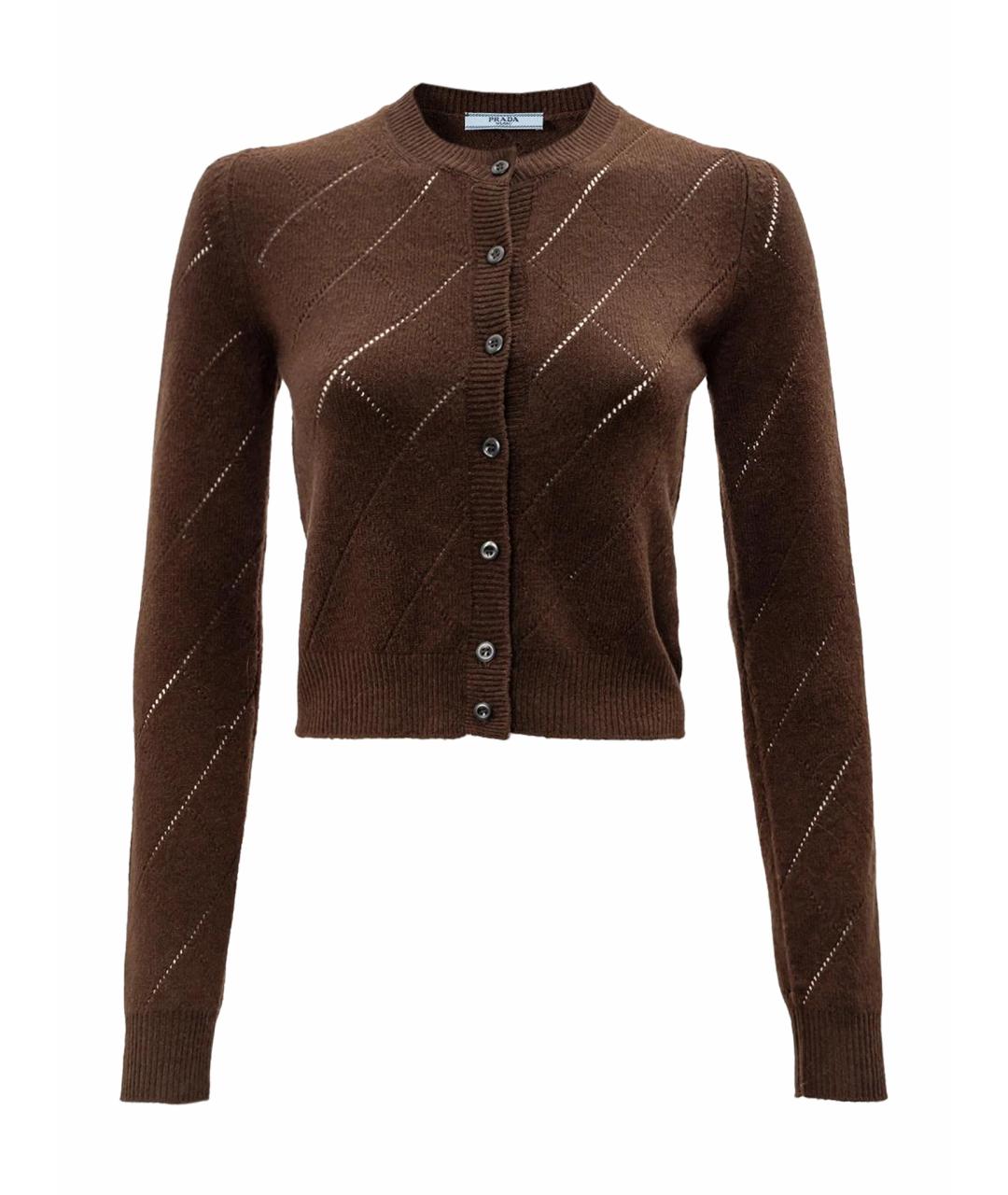 PRADA Коричневый кашемировый кардиган, фото 4