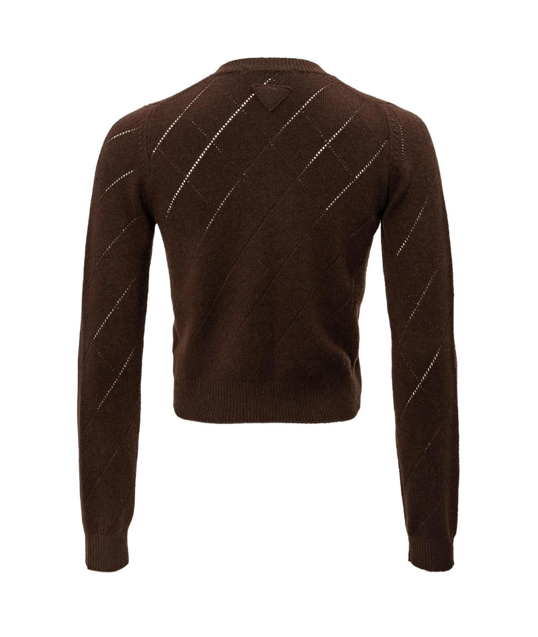 PRADA Коричневый кашемировый кардиган, фото 2