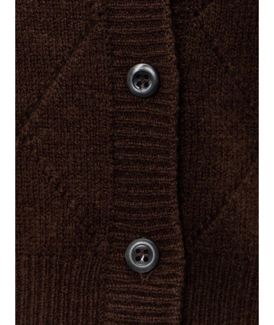 PRADA Коричневый кашемировый кардиган, фото 3