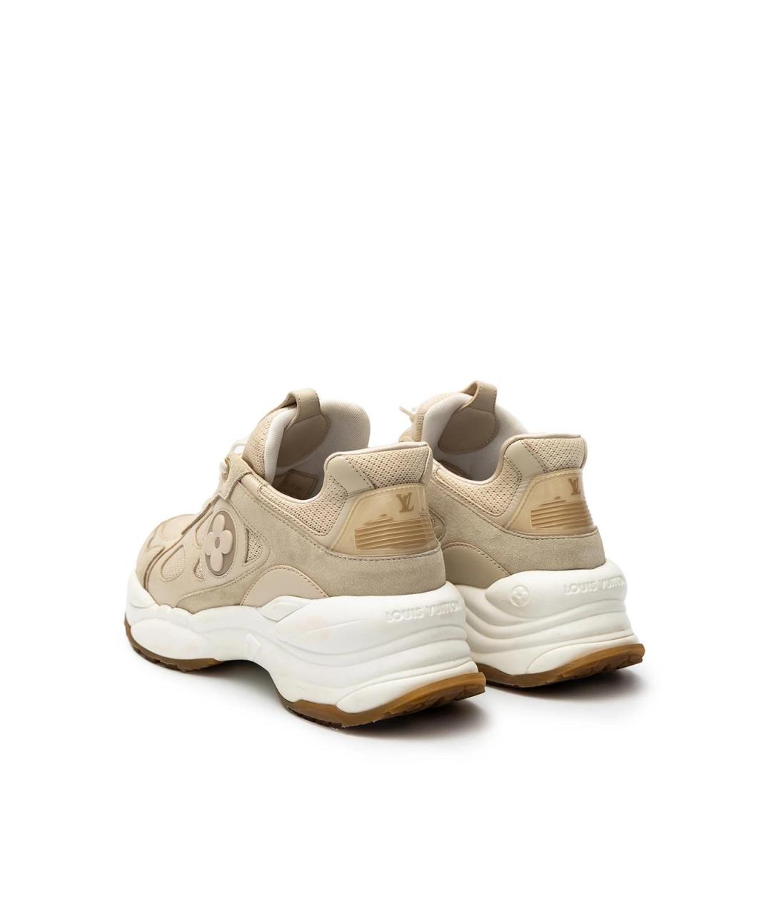 LOUIS VUITTON Бежевые замшевые кроссовки, фото 3