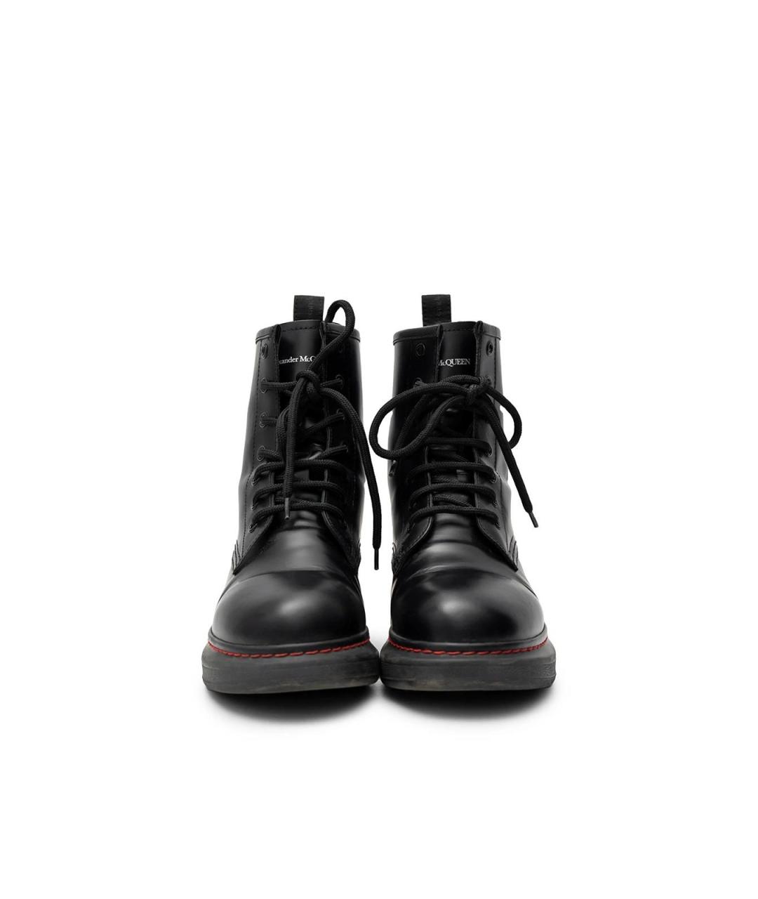 ALEXANDER MCQUEEN Черные кожаные ботинки, фото 4