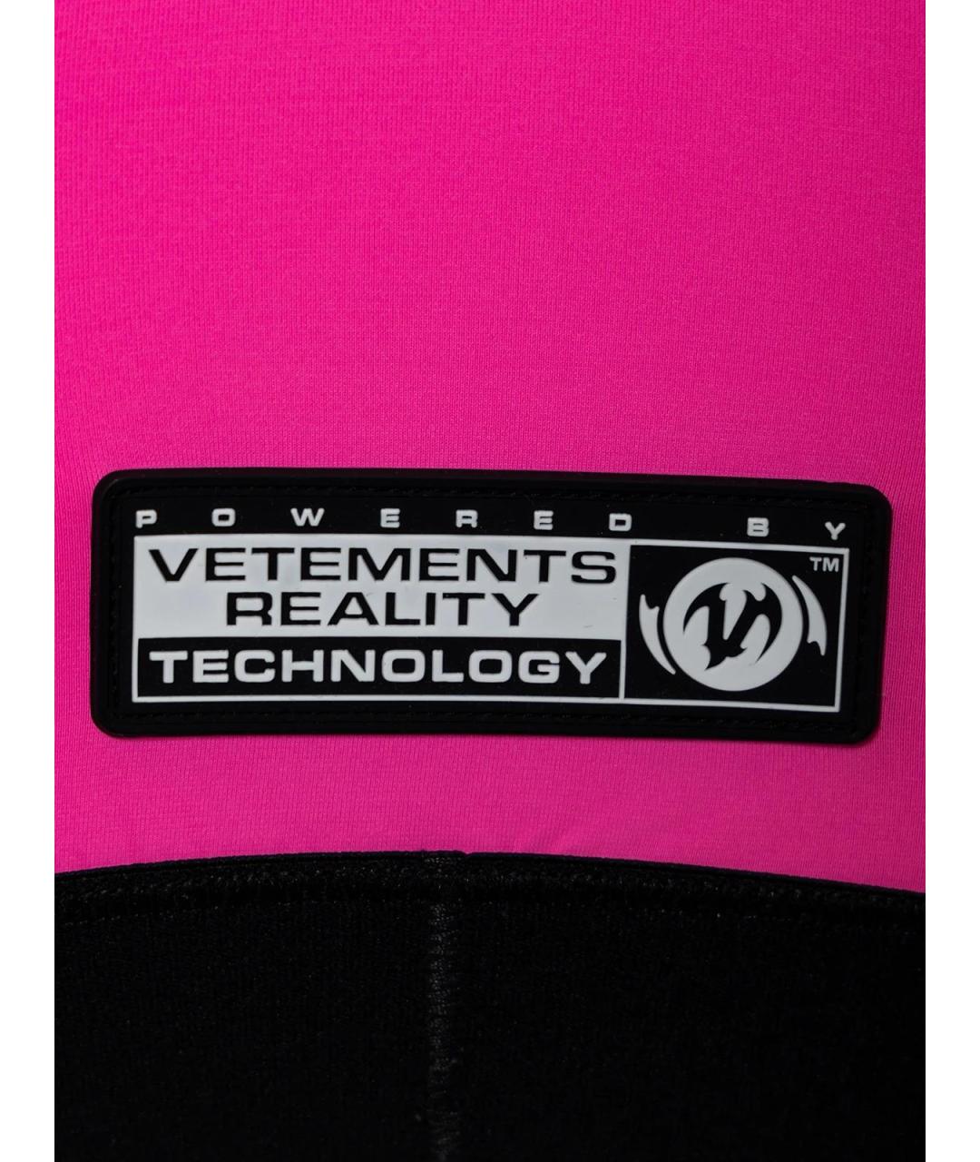 VETEMENTS Розовая полиамидовая футболка, фото 3