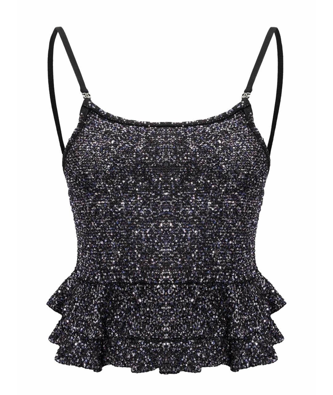 CHANEL Черная вискозная футболка, фото 1