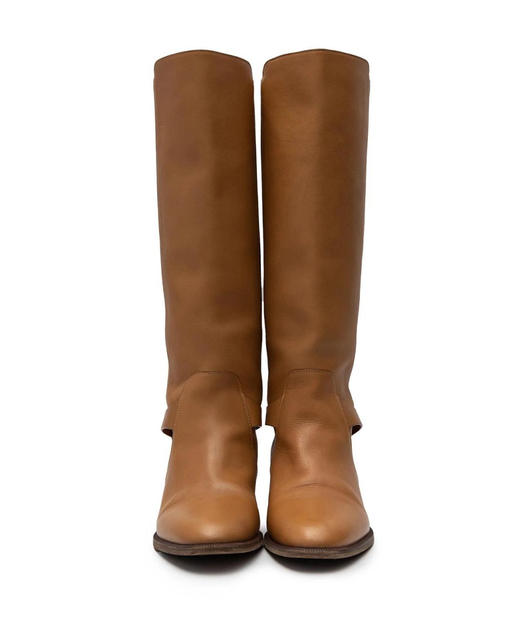 CHRISTIAN DIOR Бежевые кожаные сапоги, фото 4