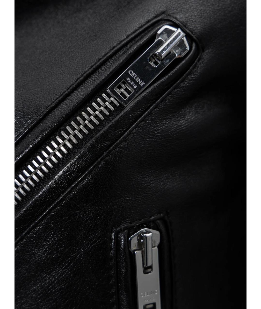 CELINE Черная кожаная куртка, фото 3