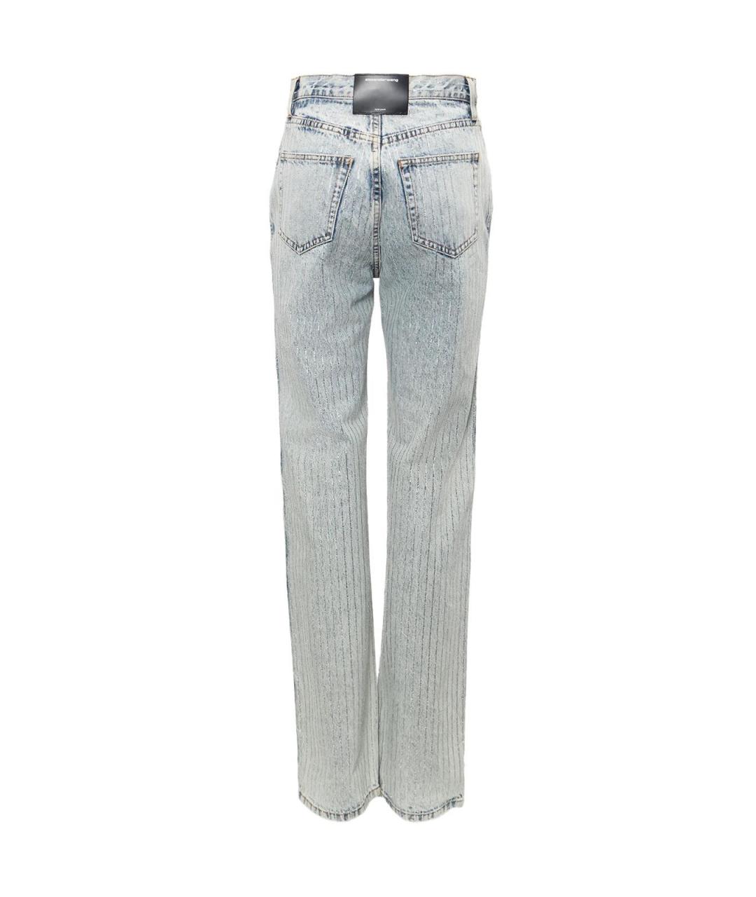 ALEXANDER WANG Голубые хлопковые прямые джинсы, фото 2