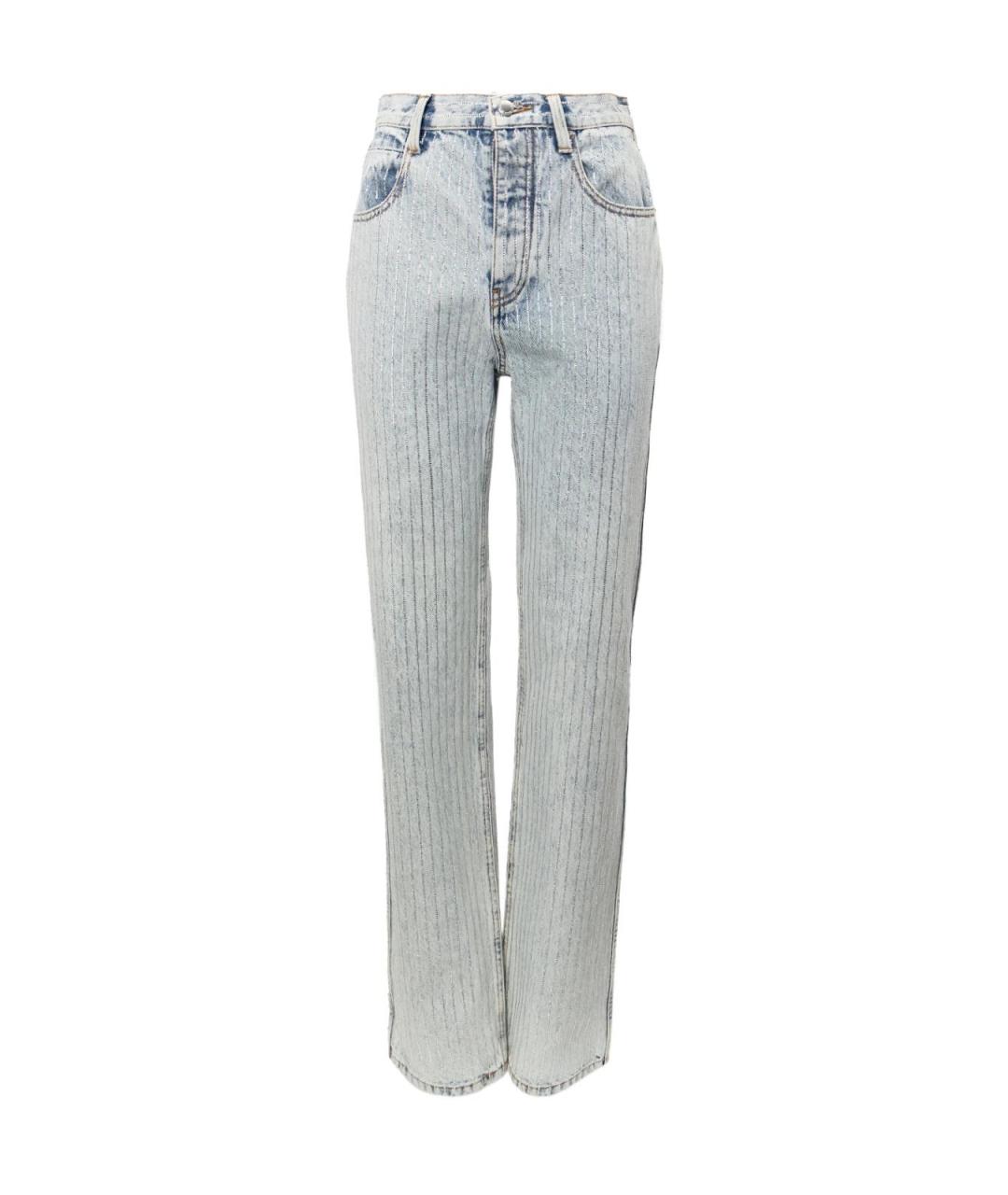 ALEXANDER WANG Голубые хлопковые прямые джинсы, фото 4