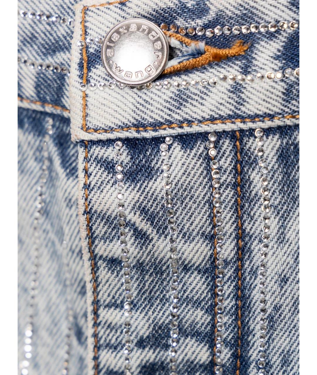 ALEXANDER WANG Голубые хлопковые прямые джинсы, фото 3