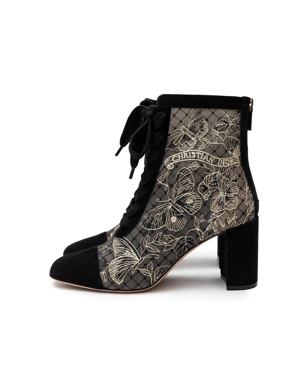 CHRISTIAN DIOR Черные замшевые ботильоны, фото 5
