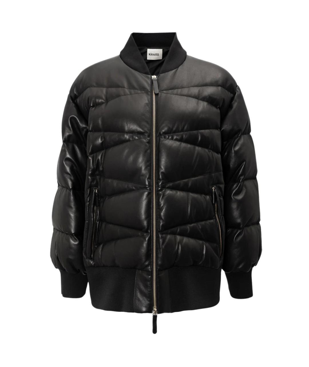 KHAITE Черный кожаный пуховик, фото 1