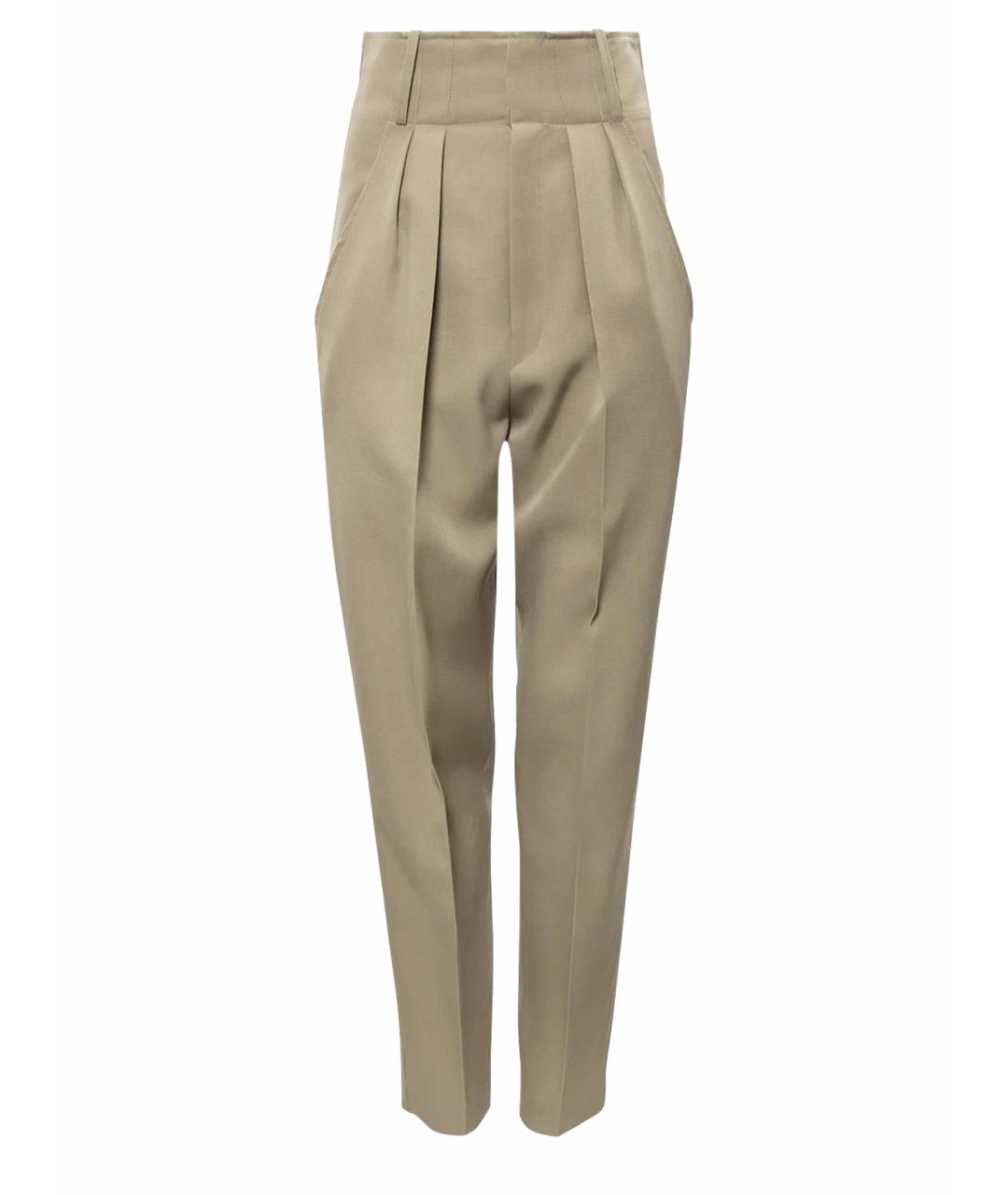 ISABEL MARANT Бежевые шерстяные прямые брюки, фото 1