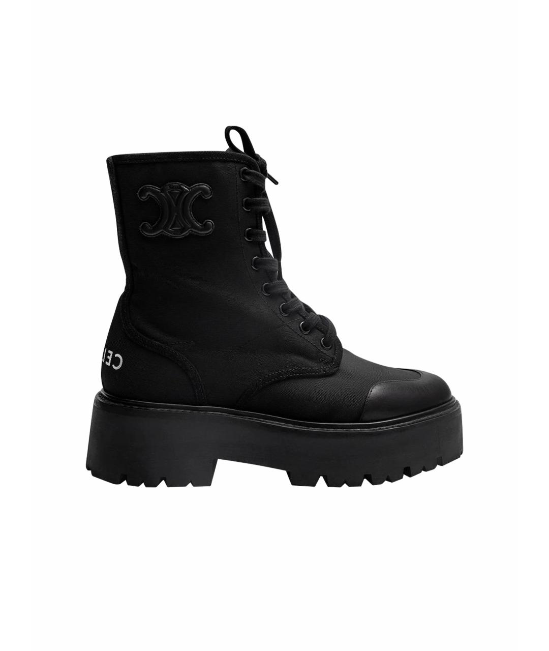 CELINE Черные текстильные ботинки, фото 1