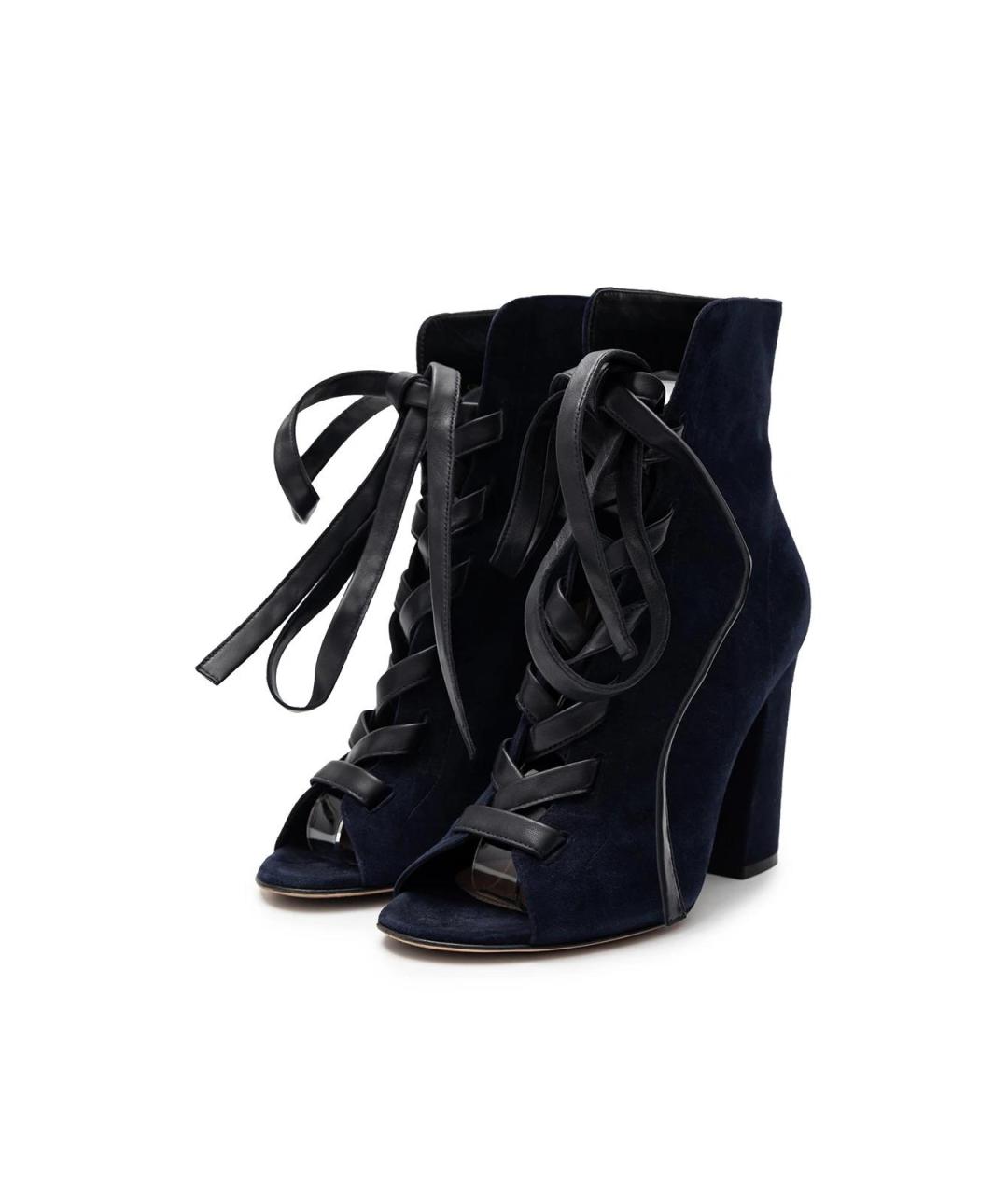 GIANVITO ROSSI Синие замшевые ботильоны, фото 2