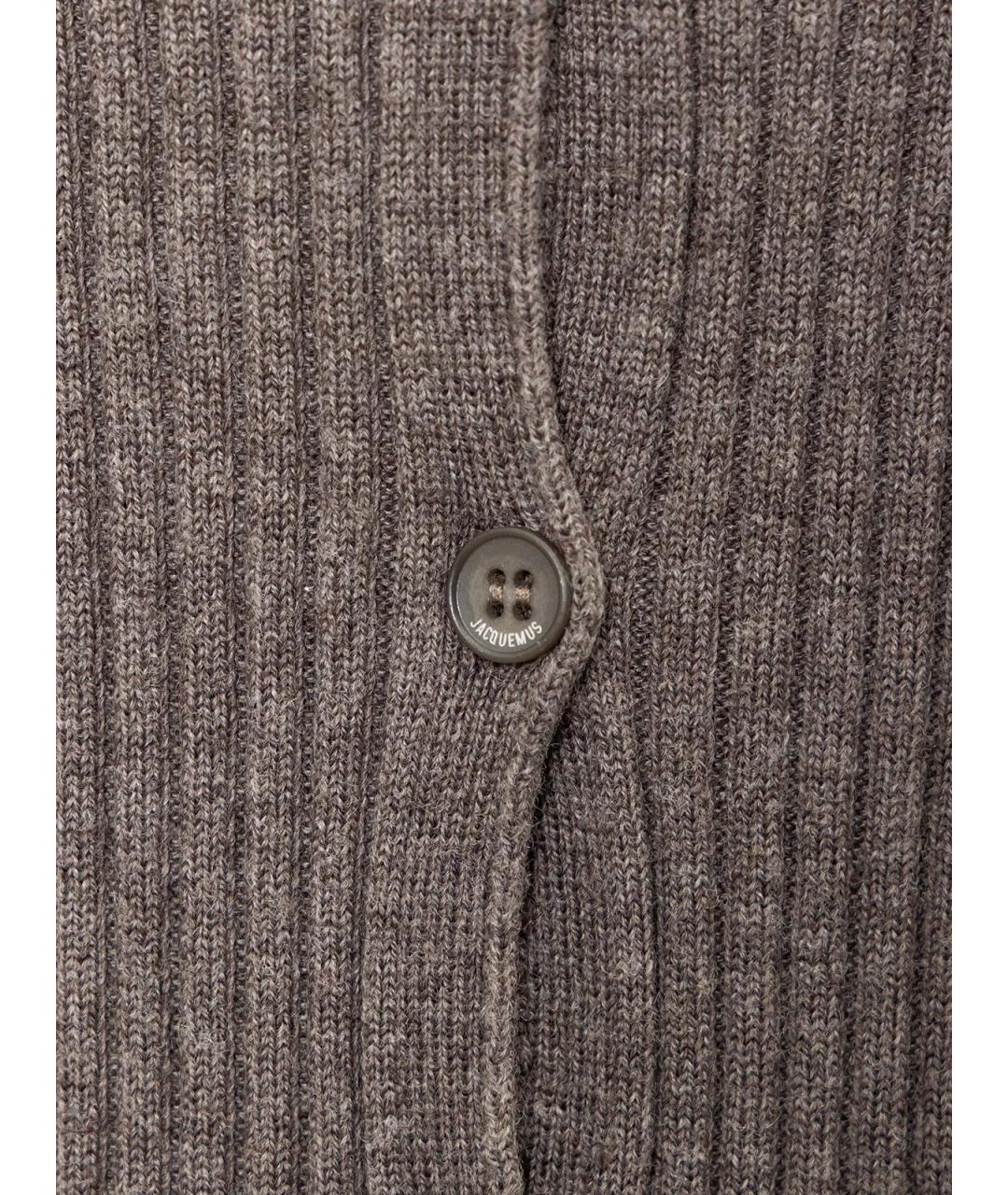 JACQUEMUS Коричневое шерстяное повседневное платье, фото 3