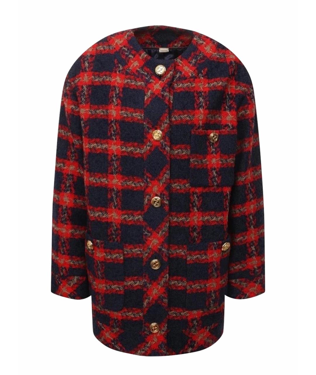 GUCCI Синий шерстяной жакет/пиджак, фото 1