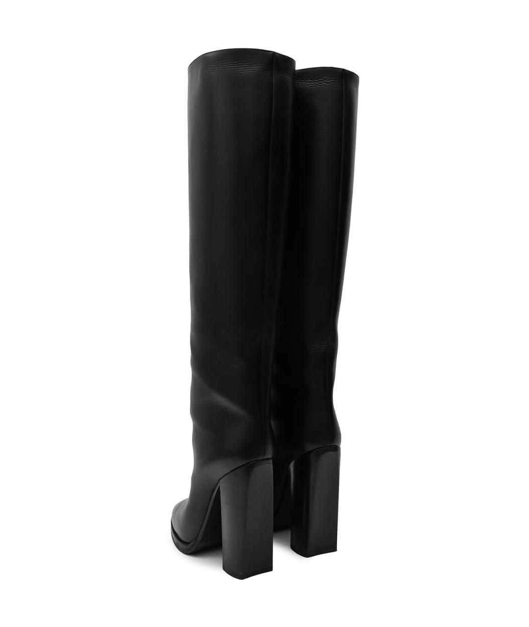 SAINT LAURENT Черные кожаные сапоги, фото 3