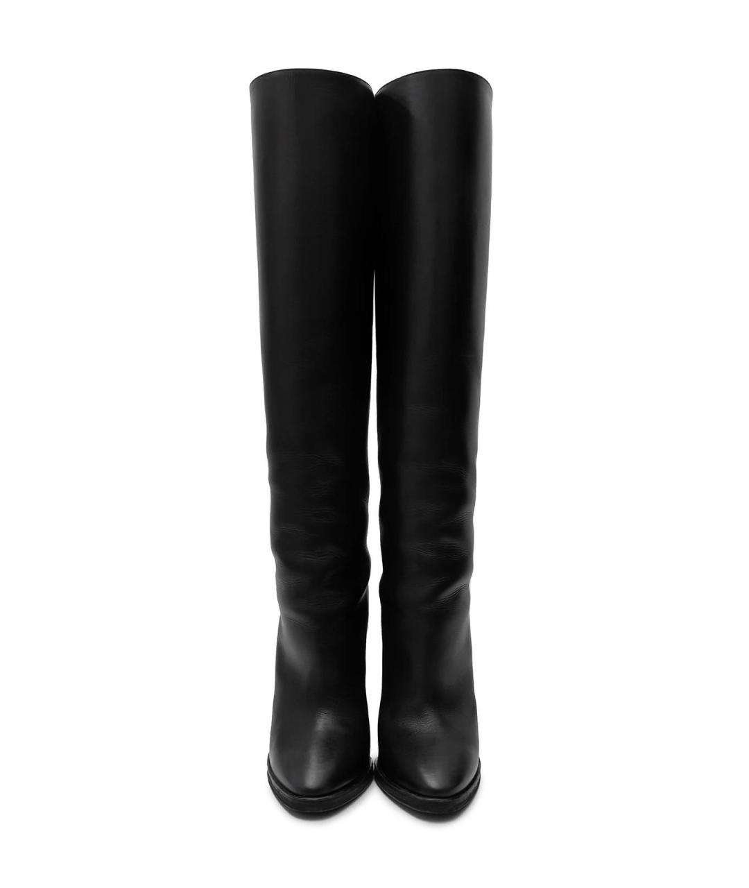 SAINT LAURENT Черные кожаные сапоги, фото 4