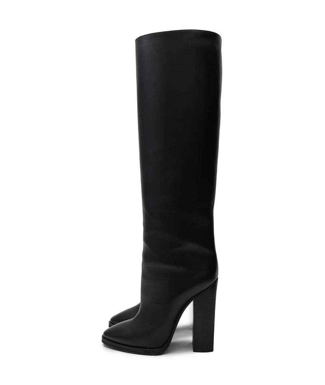 SAINT LAURENT Черные кожаные сапоги, фото 5