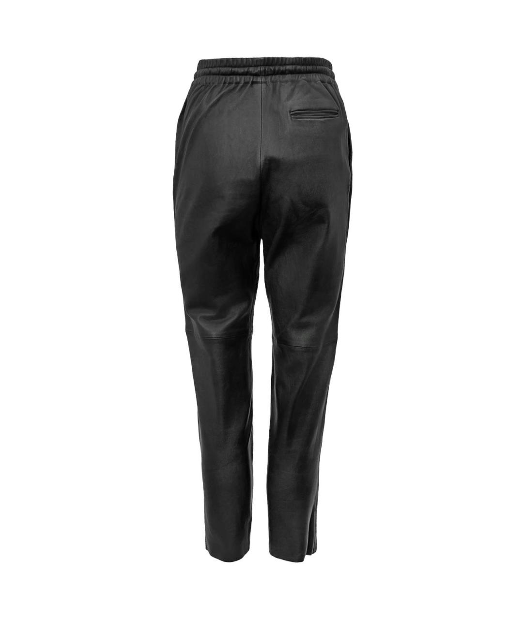 12 STOREEZ Черные кожаные прямые брюки, фото 2