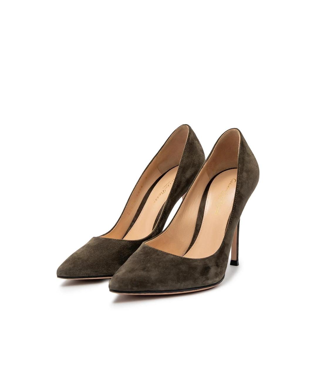 GIANVITO ROSSI Зеленые замшевые туфли, фото 2