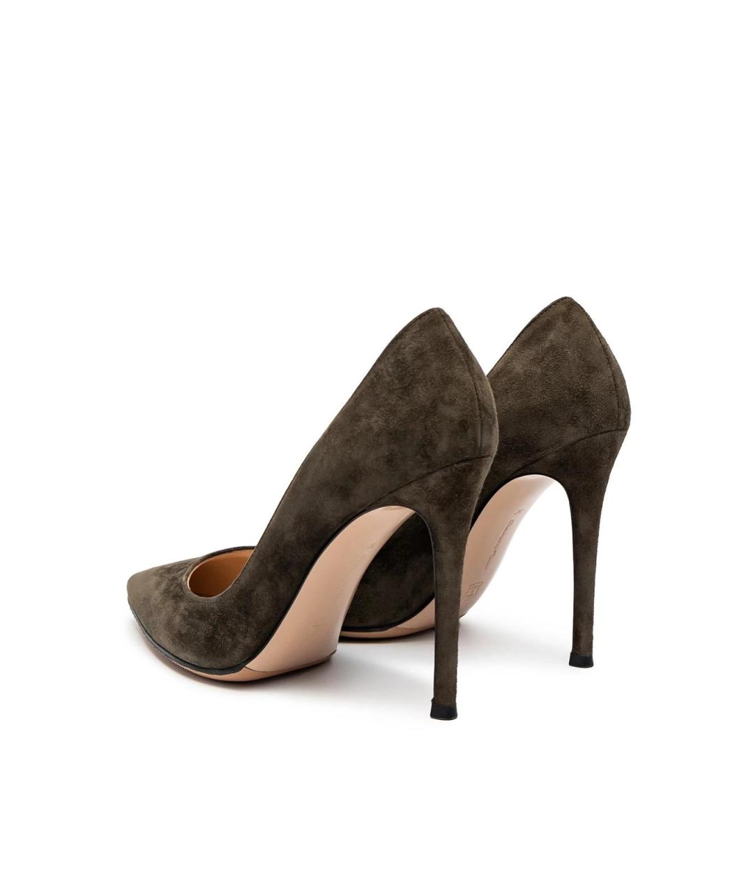 GIANVITO ROSSI Зеленые замшевые туфли, фото 3