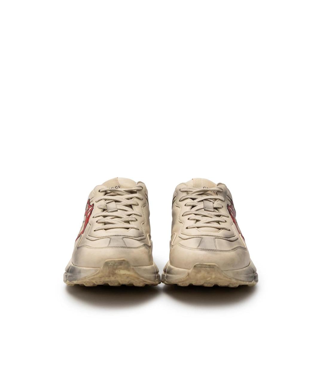 GUCCI Белые кожаные кроссовки, фото 4