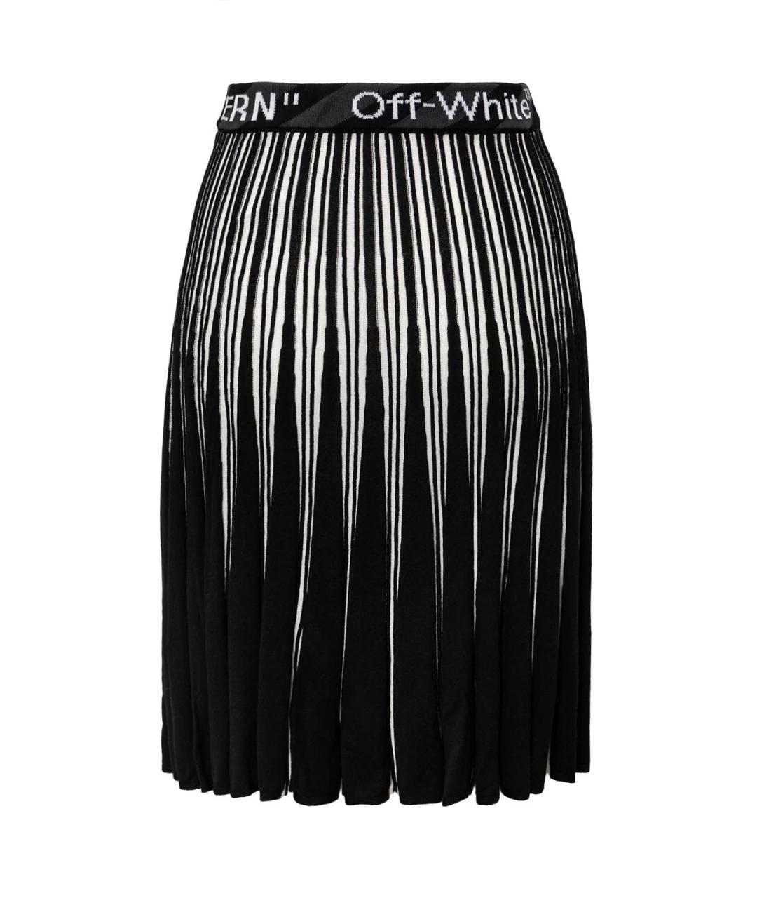 OFF-WHITE Черная вискозная юбка миди, фото 2