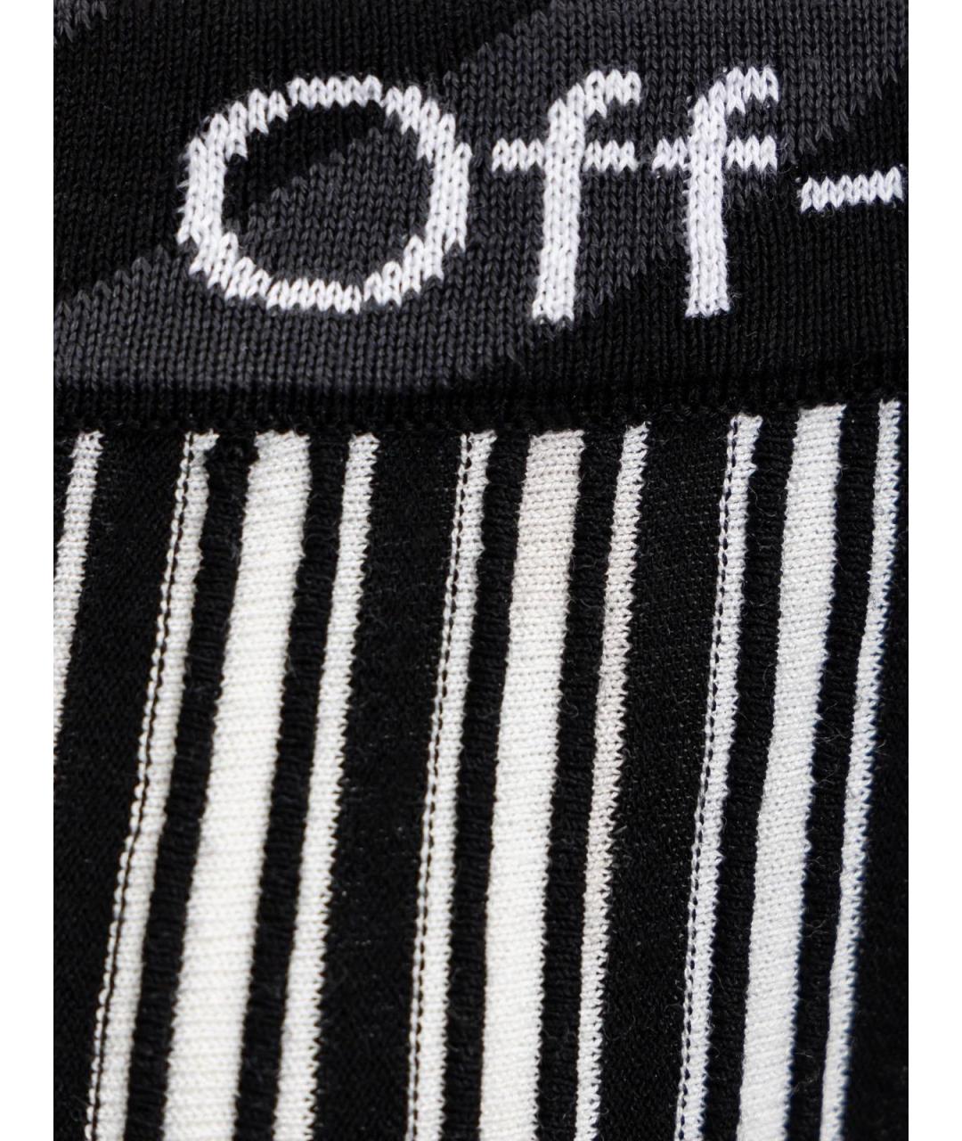 OFF-WHITE Черная вискозная юбка миди, фото 3