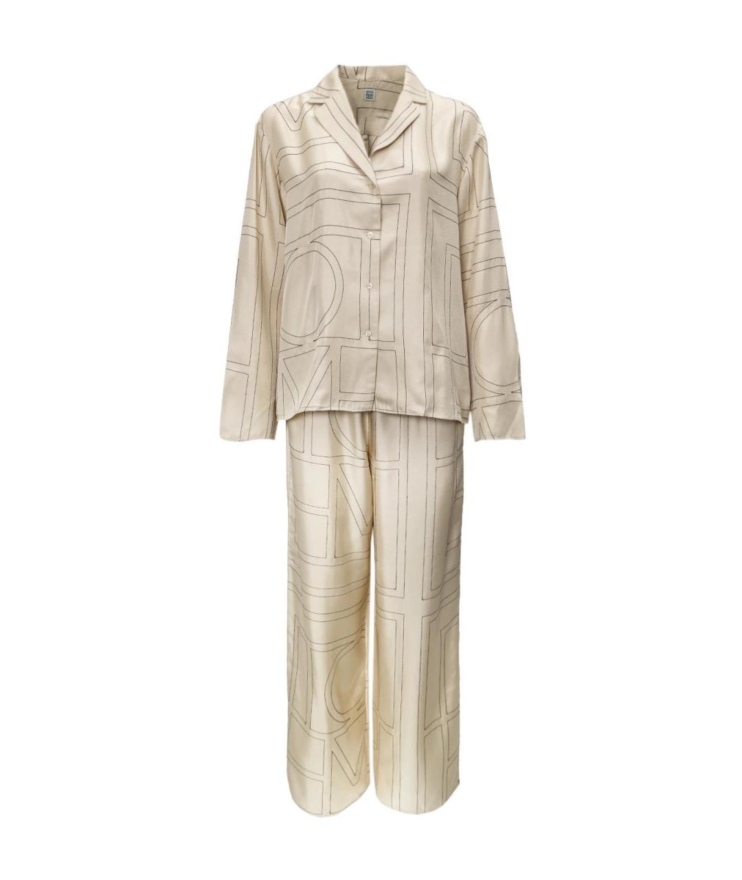 TOTEME Бежевый шелковый костюм с брюками, фото 4
