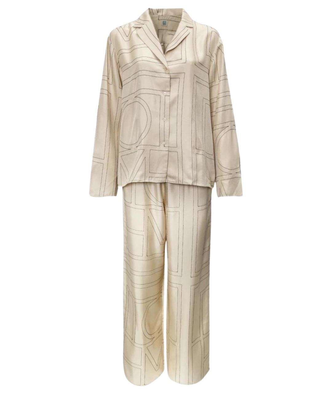 TOTEME Бежевый шелковый костюм с брюками, фото 1