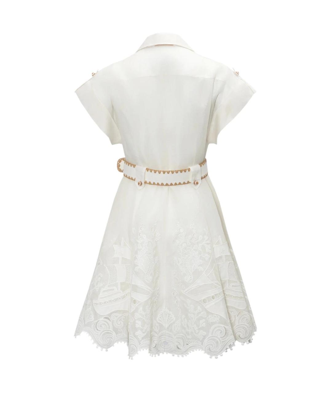 ZIMMERMANN Белое льняное повседневное платье, фото 2