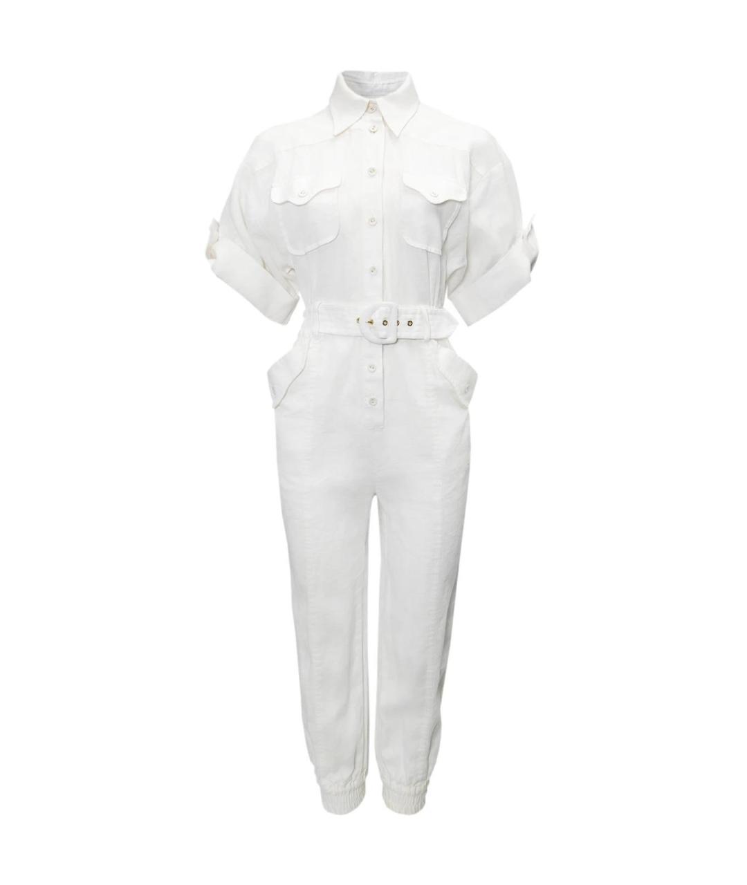 ZIMMERMANN Белый льняной комбинезон, фото 4