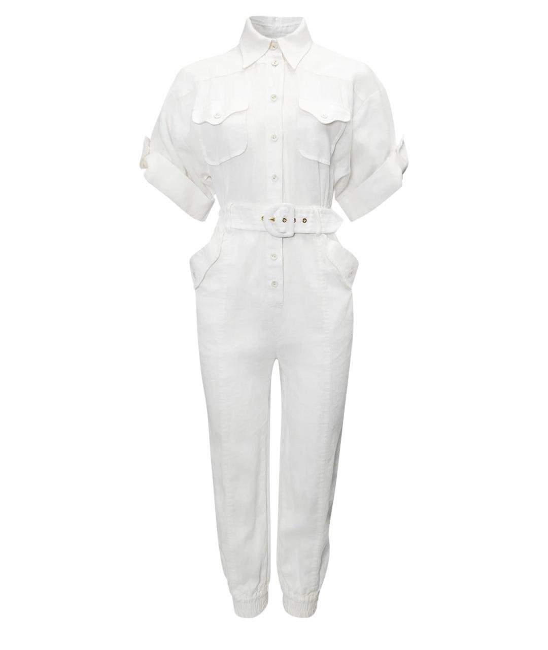 ZIMMERMANN Белый льняной комбинезон, фото 1