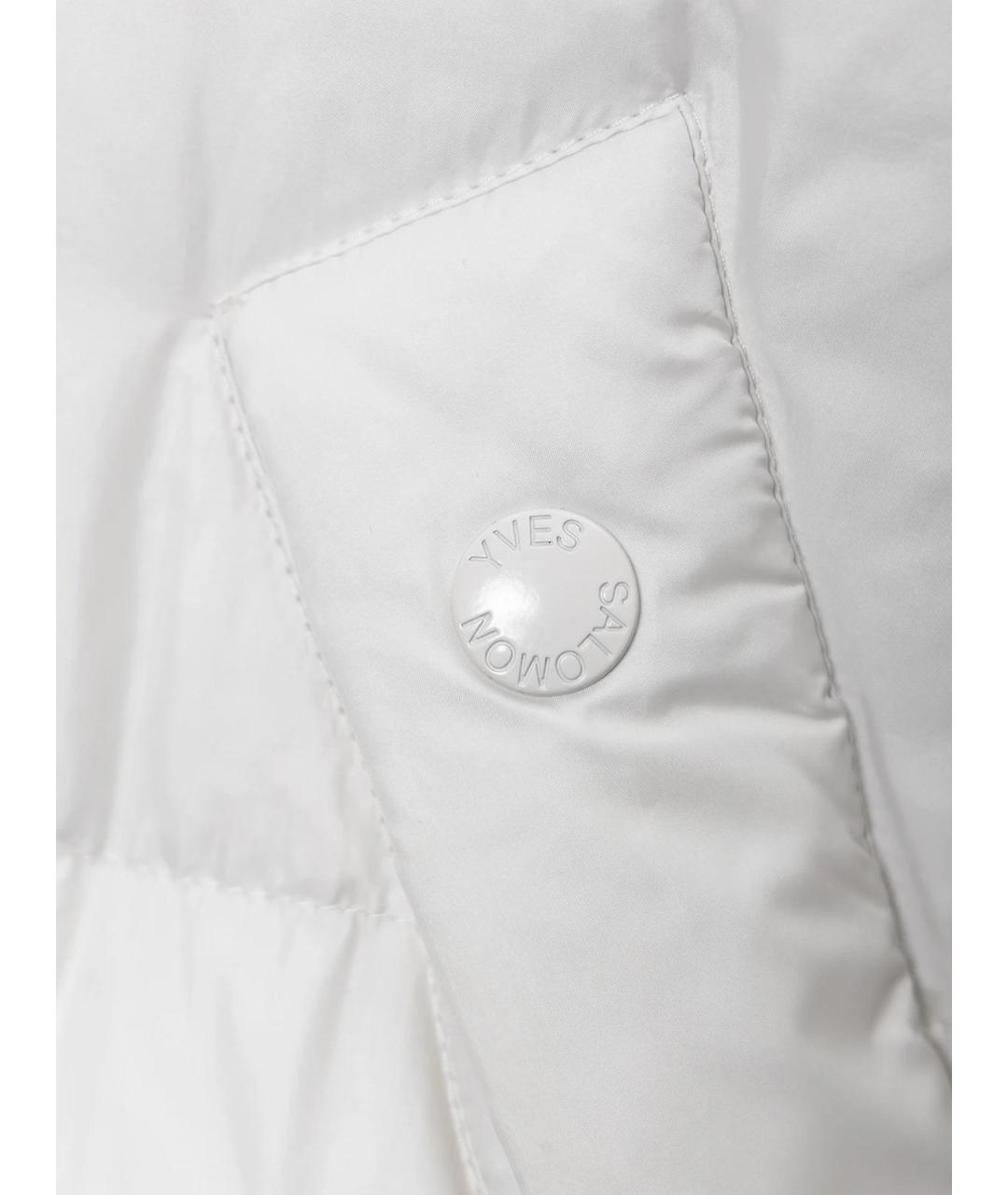 YVES SALOMON Белый полиэстеровый пуховик, фото 5