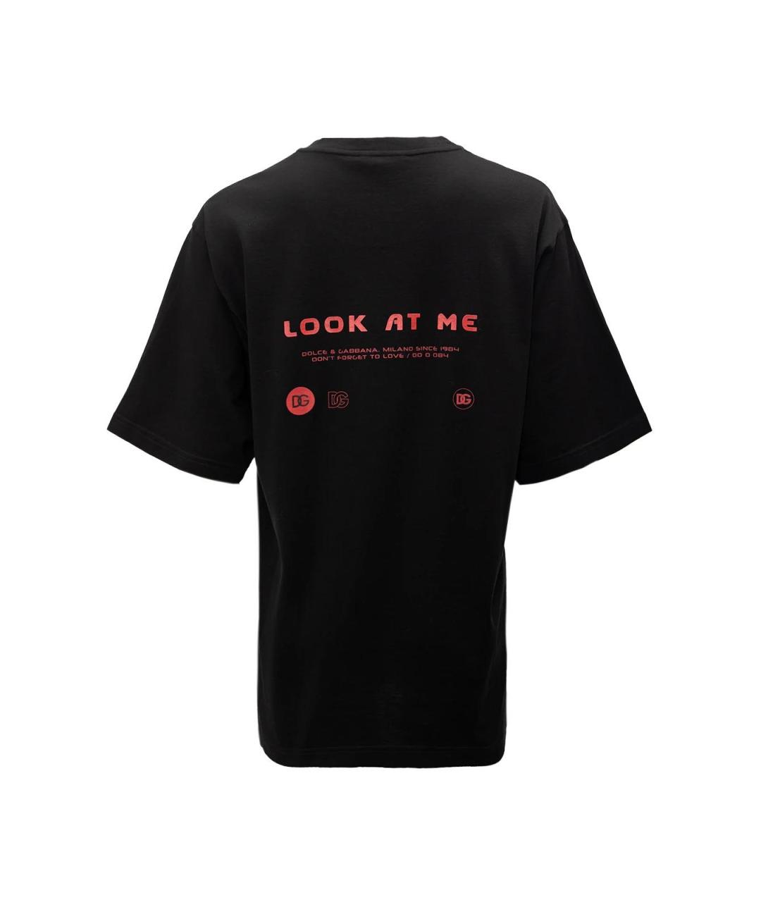 DOLCE&GABBANA Черная хлопковая футболка, фото 2