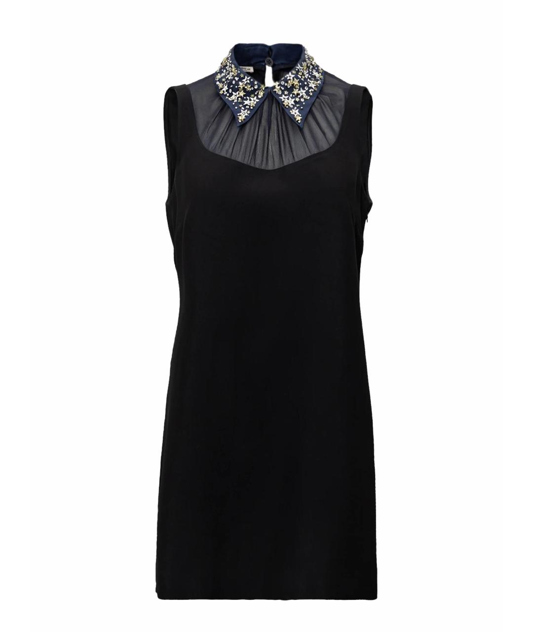 MIU MIU Синее шелковое повседневное платье, фото 1