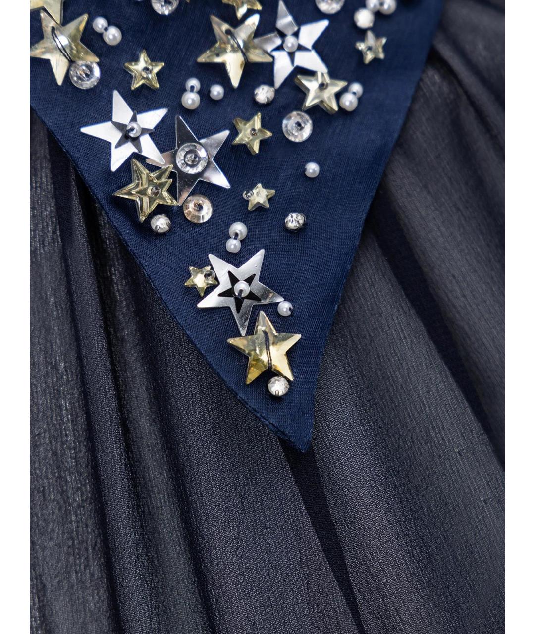 MIU MIU Синее шелковое повседневное платье, фото 3