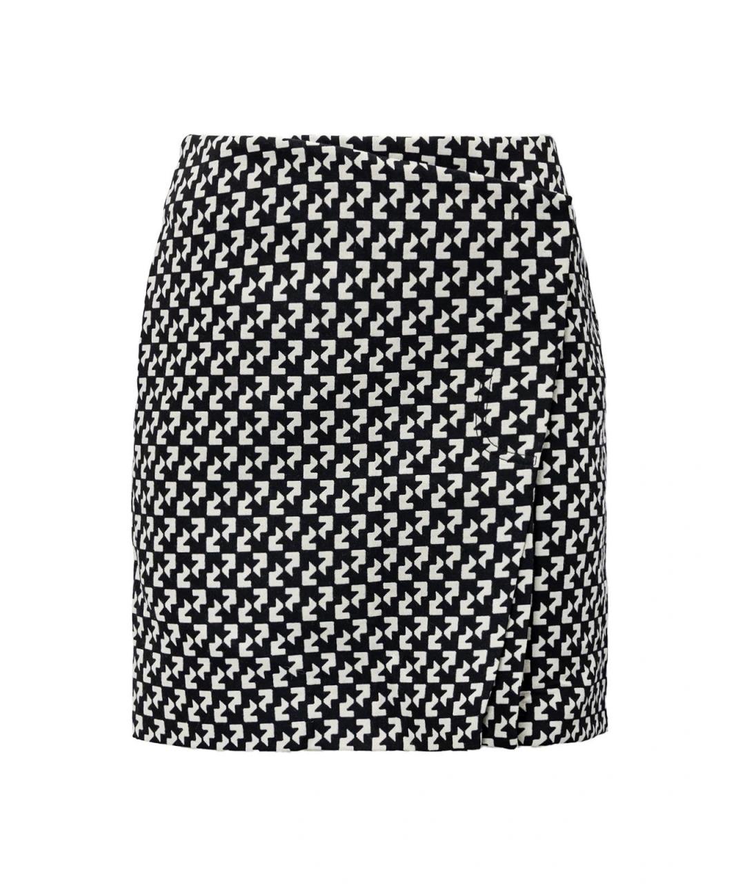 OFF-WHITE Черная шерстяная юбка миди, фото 1