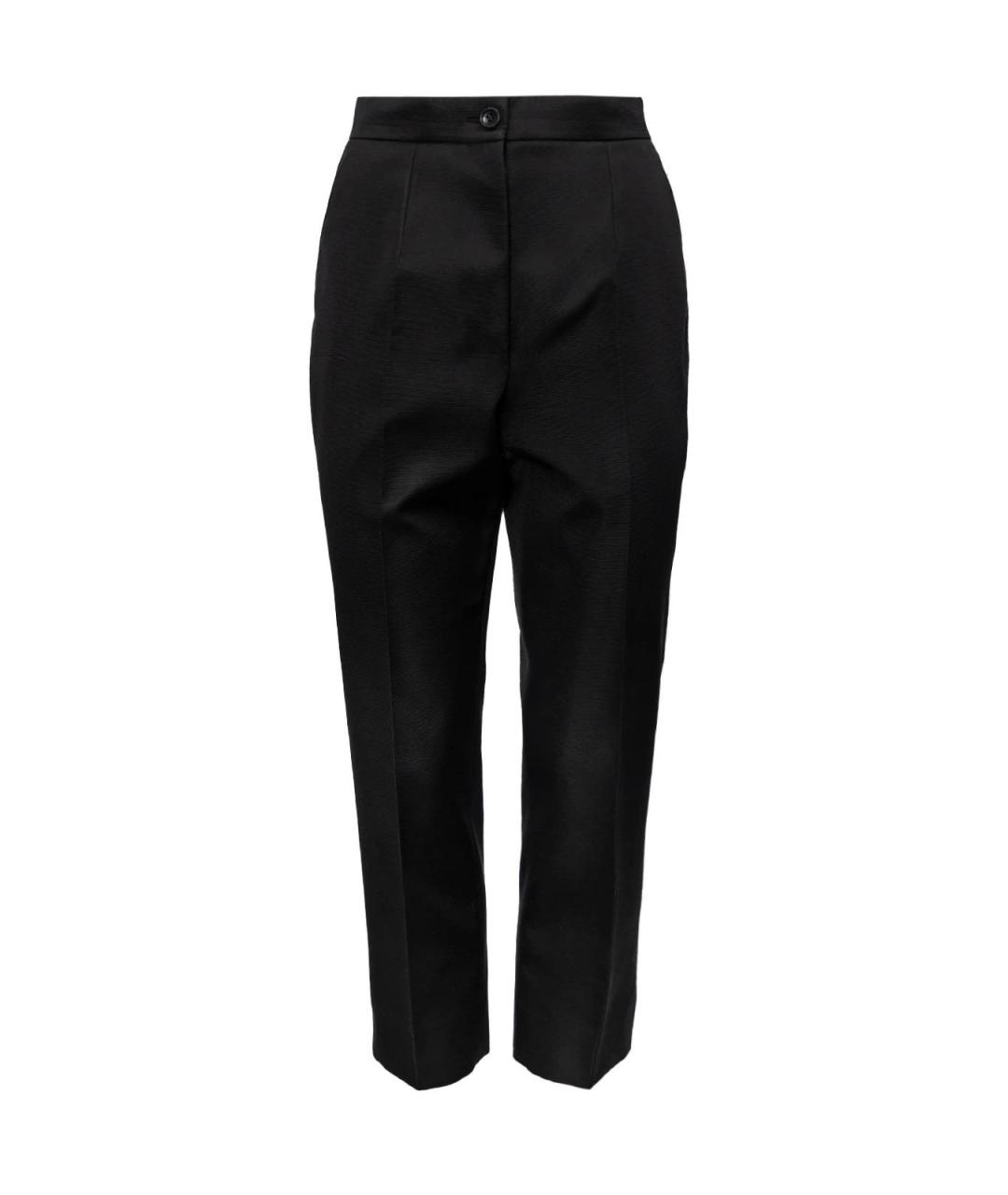 DOLCE&GABBANA Черные шелковые прямые брюки, фото 1