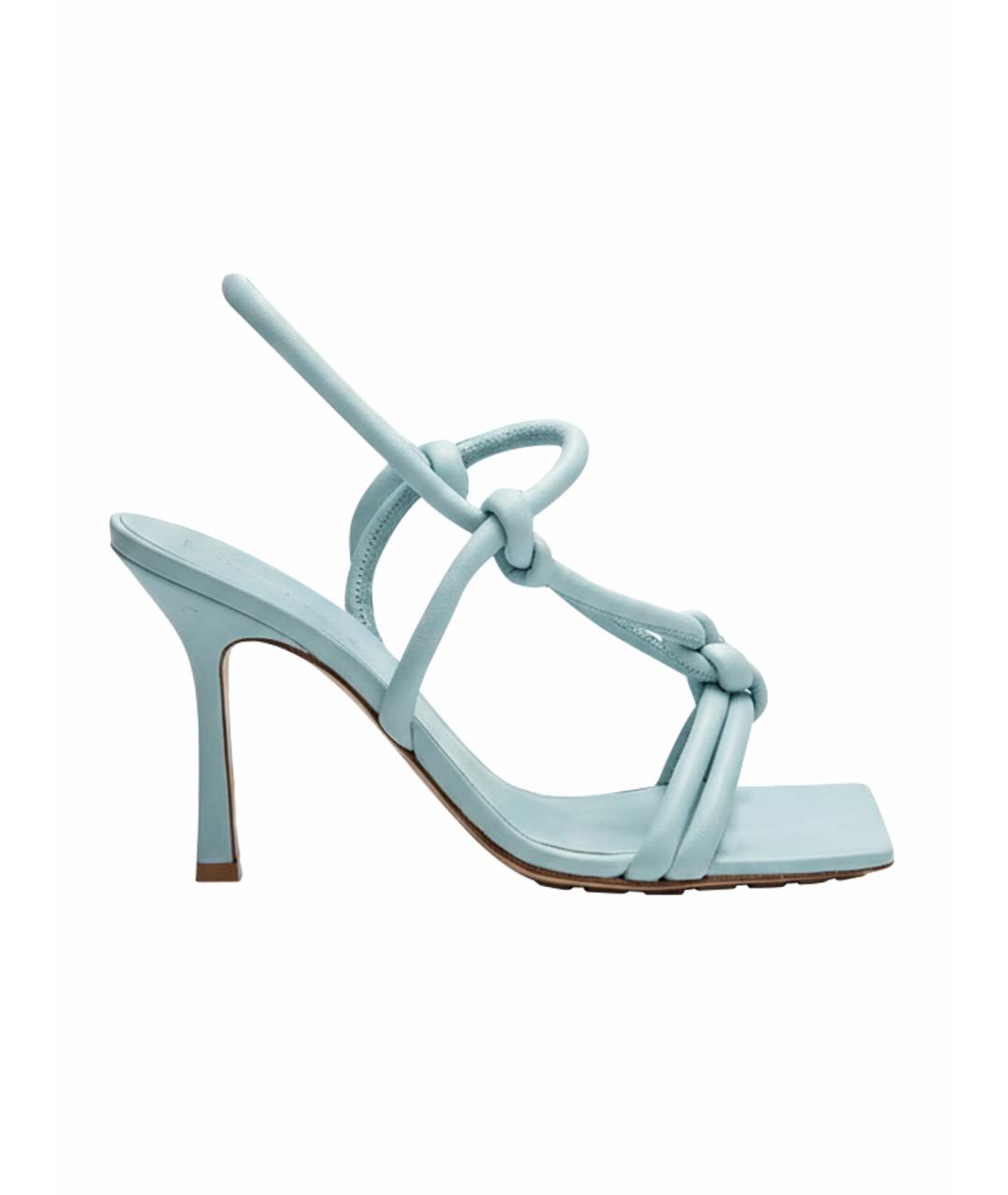 BOTTEGA VENETA Голубые кожаные босоножки, фото 1