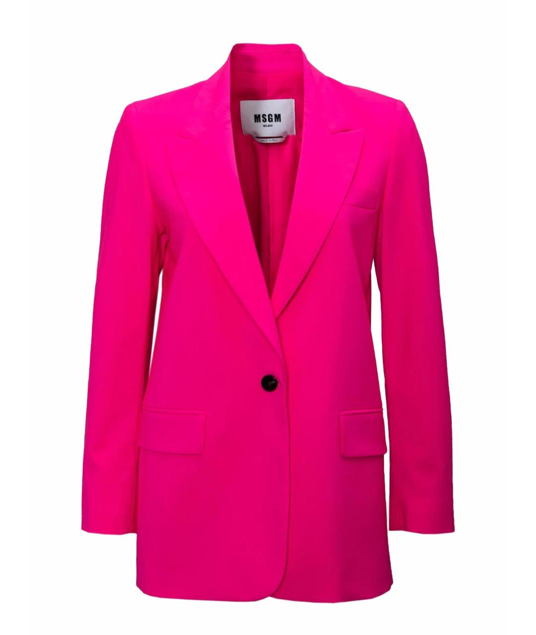 MSGM Розовый шерстяной жакет/пиджак, фото 1